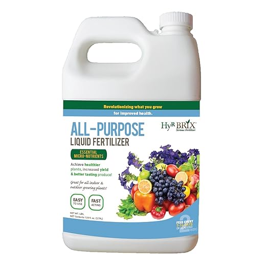 HyR BRIX All-Purpose Liquid 4-3-3 Fertilizer 1 Gallon - Fast-Acting Plant Food with Micronutrients Humic &amp Fulvic Acids - Ideal for Vegetables Flowers Fruits &amp Houseplants