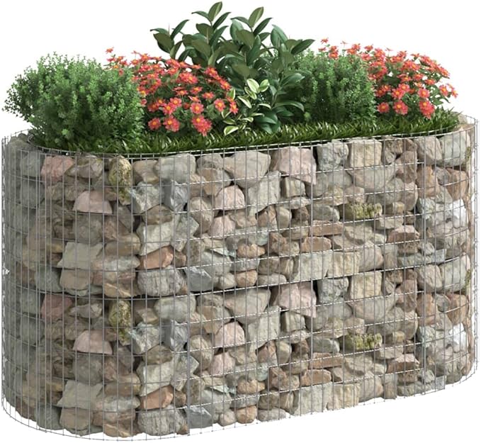 Gabion Raised Bed Silver Galvanized Iron Large Durable Gardening Pots &amp Planters 152045