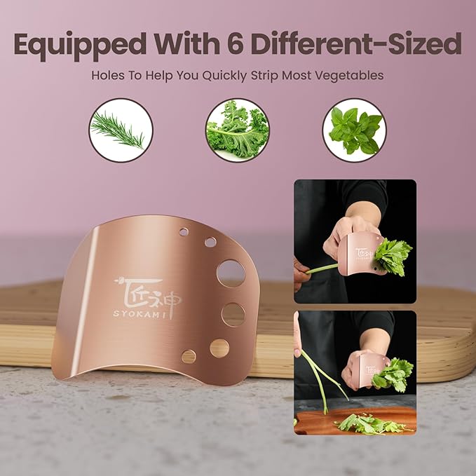 Stainless Steel Finger guards for cutting food Finger Protectors for Slicing as Gift for Couple Women or Mom with Gift Box Rose Gold