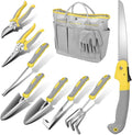 Blumway Garden Tool Sets 10 Piece Heavy Duty Gardening Tool Set Stainless Steel Gardening Hand Tools with Garden Tool Bag Garden Tool Kit for Gardening SuppliesIdeal Garden Gifts for Women Men