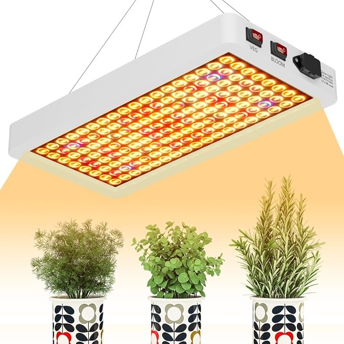 500W LED Grow Light Red Blue Full Spectrum Plant Lamps 288Led Fill Lights Veg/Bloom Modes Dimmable Daylight Greenhouse Hydroponics 100-277V Indoor UV IR Flowers Cultivation Lighting with Hook US Plug