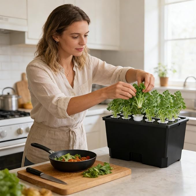 Hydroponic Growing Box Soilless Cultivation System ABS Hydroponics Plant Growth System Household Propagation Box Easy Setup for Home and Small Farm Growing