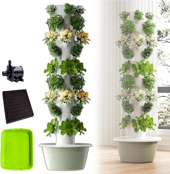 Hydroponics Growing System 5 Tier 20 Holes Indoor Herb Garden with Led Light Smart Timeing Automatic Water Circulation 4 Accessories Indoor Garden for Home Kitchen Vegetables
