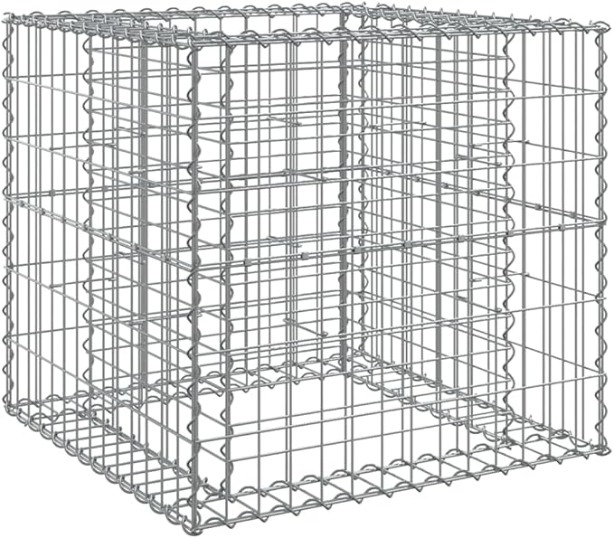 Gabion Basket SilverGardening PlantersPatio Raised BedsBackyard Raised BedsRaised Flower BedsGarden DecorationPlanter Boxesfor PatiosBalconiesLawnDecks27.6x27.6x25.6 Galvanized Iron