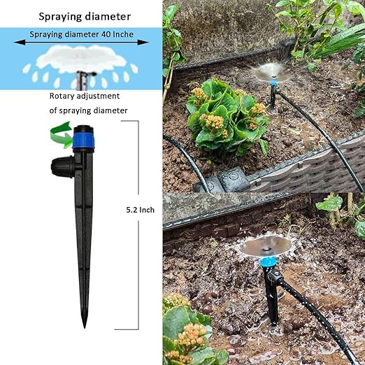 160Ft Drip Irrigation System with Water Timer for Garden Main Water Hose ID 1/2inch 30Ft 1/4in 130Ft Sufficient Water Pressure Irrigation Dripper Waterflow Evenly Easy DIY Garden Watering System