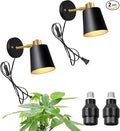 Hook Type Wall Mounted Plant Light Full Spectrum 4500K 10W Adjusted Angle &amp Light Beam Range 15°-60° Black Modern Wall Lamps for Indoor Growing Plants Flowers 2 Pack