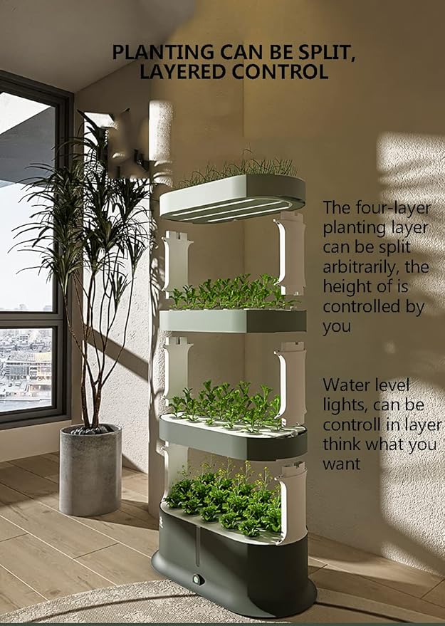Hydroponics Tower 48 Pods Garden Hydroponic Growing System Aeroponics Grow Kit with Automatic Watering Grow Light and Timer Aquaponics Planting System Indoor Garden Planter