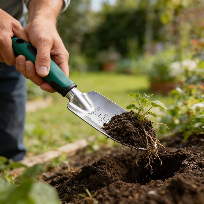 7 Piece Gardening Tools Set Garden Tool Set (Including 1 Pruning Shears 2 Garden Trowel 1 Small Rake 1 Pair of Gloves 1 Mat 1 Storage Bag) Garden Hand Tools for Weeding Cultivating
