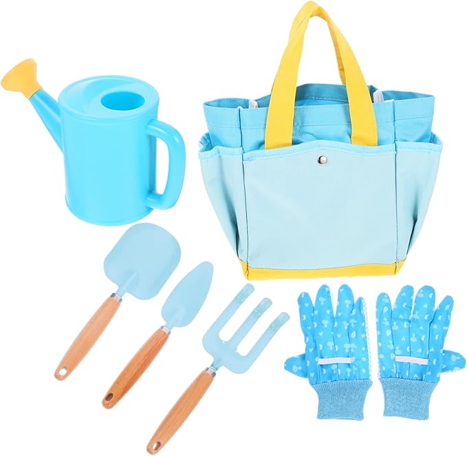 BESPORTBLE 1set Boy Girl Gardening Tools Set Boy Girl Garden Supplies Shovel Rake and Storage Basket Outdoor Planting Tools for Boys and Girls Encourages Nature Exploration and Imagination