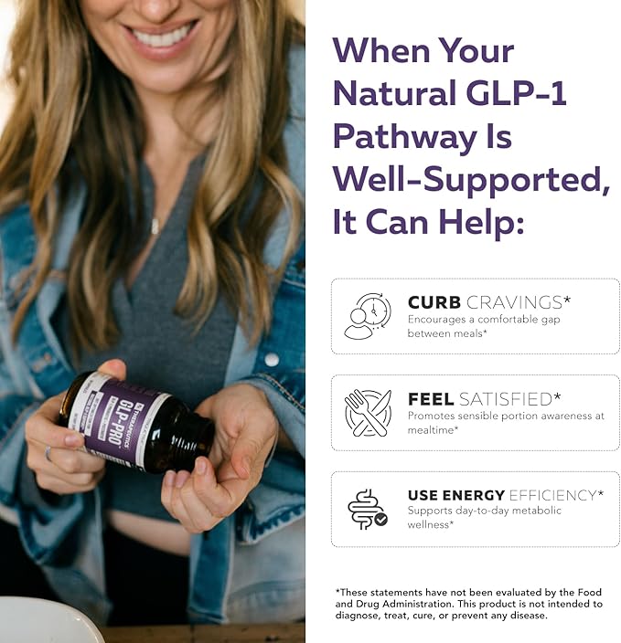 GLP-Pro™: Probiotic &amp Postbiotic Blend for Natural GLP-1 Support — Akkermansia MucT™ ButyraGen® Butyrate Generator &amp Spore Bacillus — Healthy Appetite SCFA &amp Metabolic Balance — 30 Count