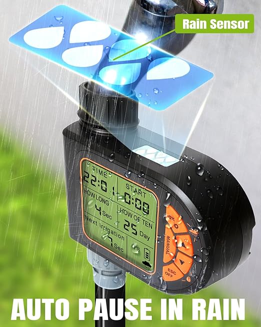 Breeze Touch 120FT Automatic Drip Irrigation Kits with Garden Timer Garden Watering System for Lawn Quick Connector Design Irrigation System Kit with Easy Programmable Water Timer