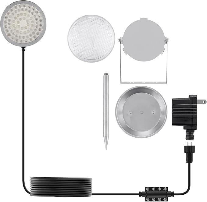 Alpine Corporation Outdoor 72 Count Super Bright LED Lights with Transformer and Inline Controller