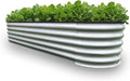 GrowHaus 8x2x1.4FT Galvanized Raised Garden Bed Planter Boxes Outdoor Large Metal Garden Beds for Planting Vegetables Flowers Herbs Silver