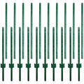 ARIFARO Metal Fence Posts 6 Feet assemblablePack of 10Sturdy Duty No Digging Garden U Post for Wire Fencing Steel Poles for Yard Outdoor