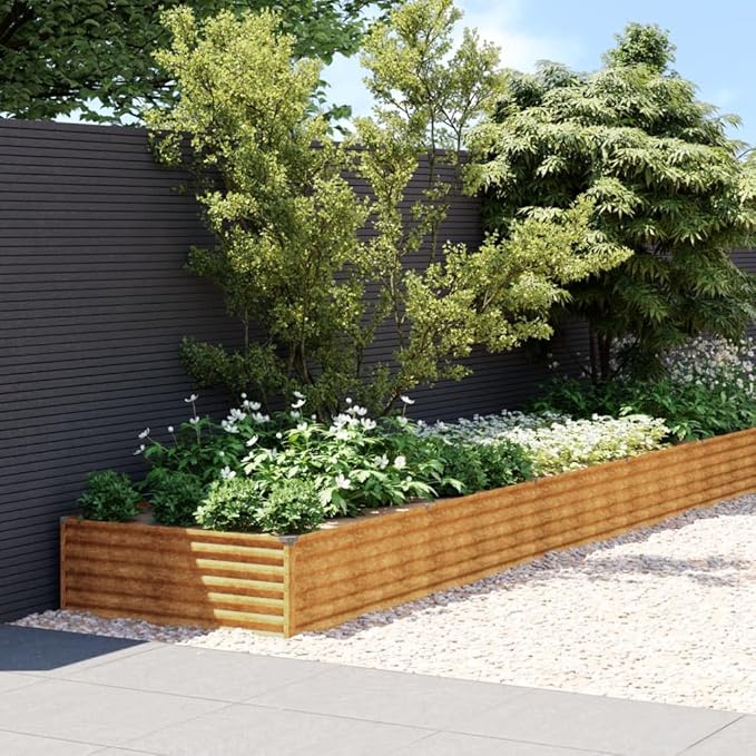 Corten Steel Large Garden Raised Bed Rusty Metal Steel Retaining Fence Galvanized for Garden Landscape Bed Perfect for Patio - vidaXL