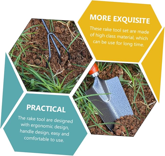 TOYANDONA 1set Garden Tool Kit Rake Hoe Shovel for Efficient Outdoor Gardening Planting Vegetables and Soil Loosening of High-Grade Gardening Tools