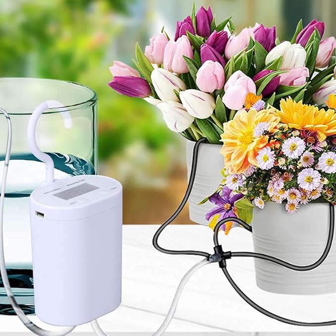 HEEPDD Automatic Drip Irrigation Kit Indoor Plants Watering System Accessories DIY Automatic Drip Irrigation Kit with Timer for Potted Plants Indoor Plants Self Watering System