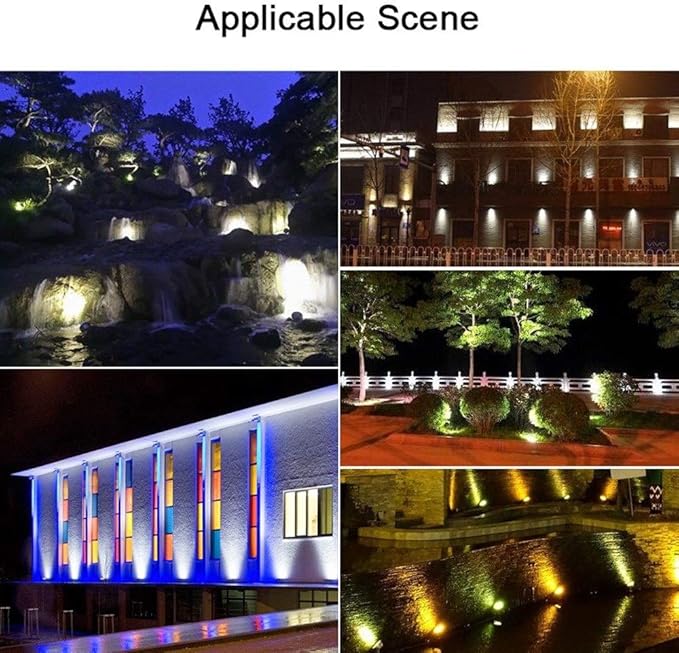 24W Bright Outdoor Tree Light Spotlight LED IP67 Waterproof Aluminum Flood Light Household Courtyard Garden Grass Projection Lamp Building Wall Park Landscape Limelight Fittings