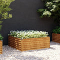 Galvanized Steel Garden Bed 39.4x39.4x14.2 in Square Retaining Metal Cage for Landscape Fencing Walls Balcony Patio Raised Garden Baskets Brown