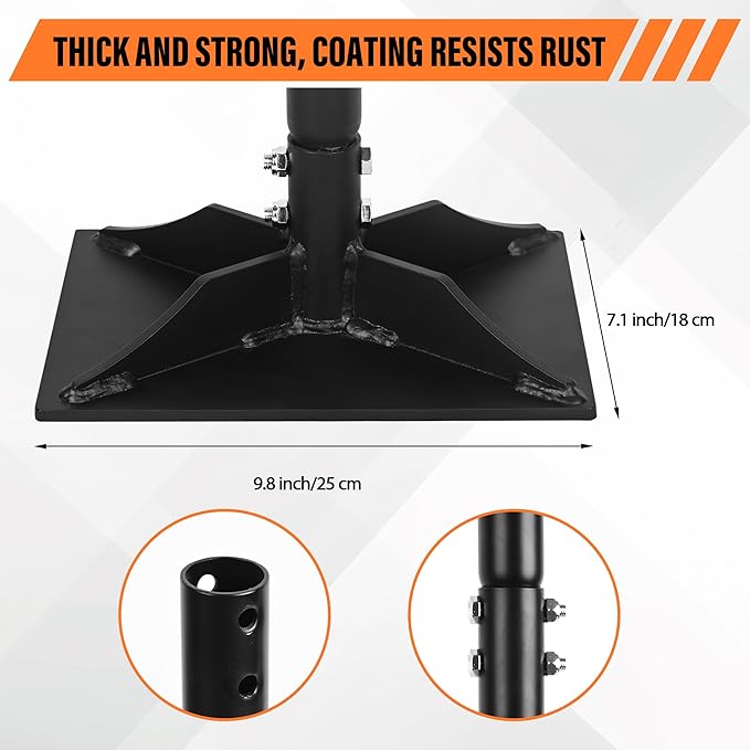 Garden Steel Tamper with 45 Inch Handle Hand Ground Tamper Tool Durable Plate Soil Compactor Garden Heavy Duty Ideal Tool for Leveling Soil Gravel Asphalt Driveway
