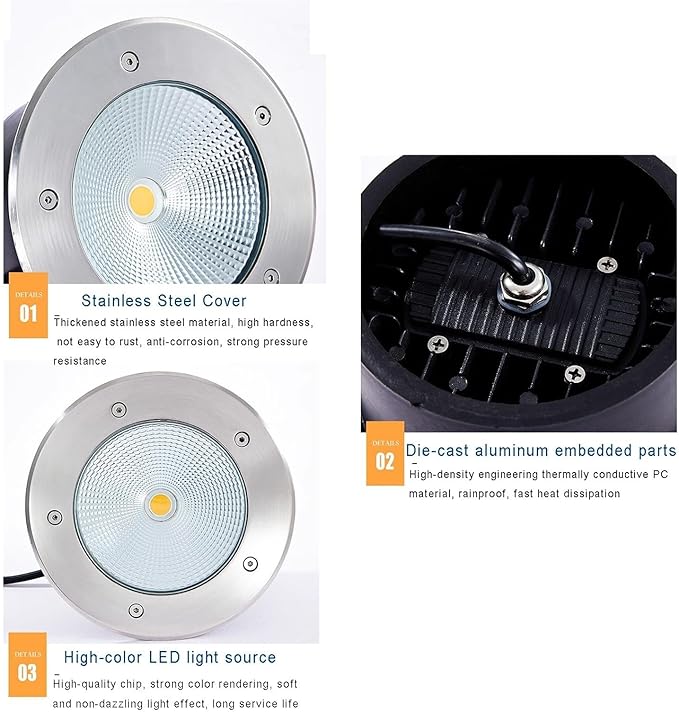 Square Ground Landscape Light - Outdoor Underground Light LED Outdoor Spotlight Waterproof IP66 Landscape Lights AC85-110V Recessed Outdoor Underground Light For Terrace Pathway Lawn (Blue 5W