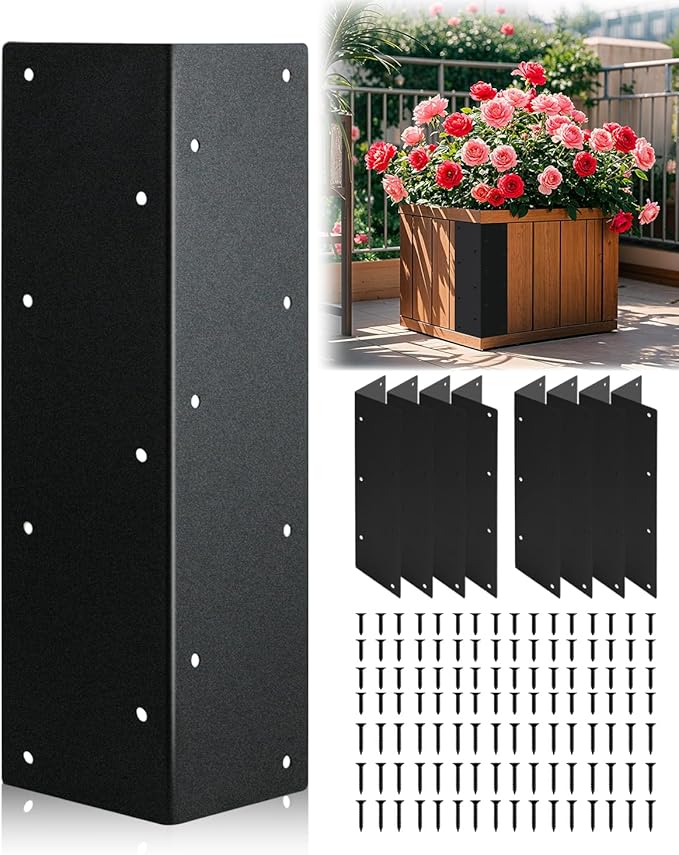 Stainless Steel Raised Garden Bed Corner Brackets 8 PCS Rustproof &amp Corrosion Resistance Garden Bed Supports for 20-24 Beds Rust Resistant Connectors for Vegetable Planter Garden 11 x 3 x 3