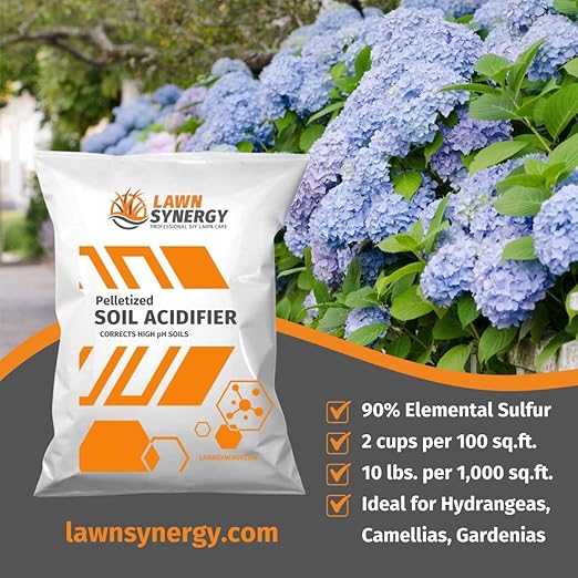 Soil Acidifier - pH Correction 90% Elemental Sulfur for Lawns Blueberry Bushes Hydrangeas Vegetables and Other Acid Loving Plants. (18 lbs.)