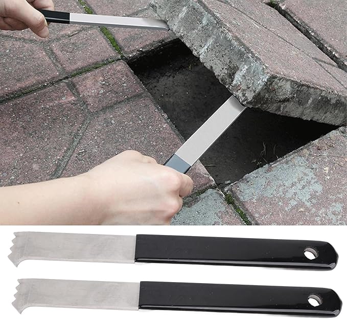 2Pcs Paver Puller Paver Extractor Tool Heavy Duty Paver Puller Tool Set - Paver Extractor with Joint Scraper and Micro Teeth for Easy Garden Brick and Block Replacement