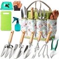 Garden Tool Set 11-Piece Heavy Duty Gardening Hand Tools - Rust-Resistant Stainless Steel with Durable Stylish Garden Tools Organizer Tote Bag | Ideal Gardening Gift for Women &amp Garden Enthusiasts