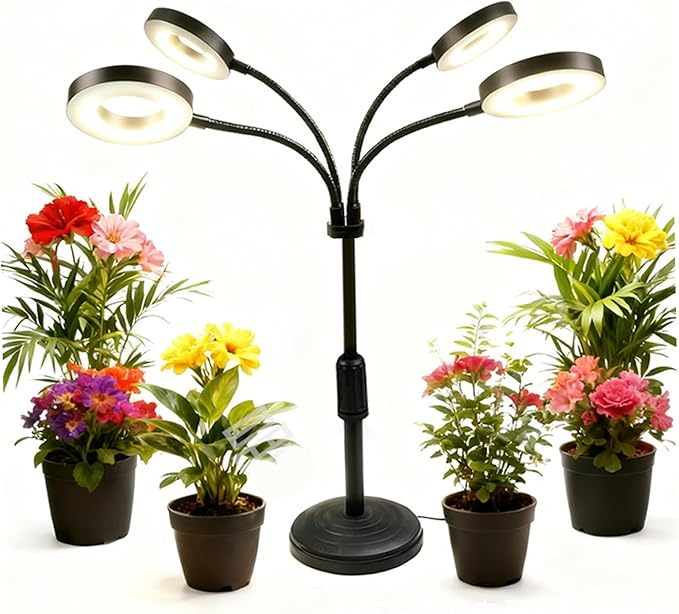 Grow Light for Indoor Plants LED Plant Growing Lamps with 3/9/12H Timer Adjustable Neck &amp Brightness for Tabletop Plants Seed Starting Herbs