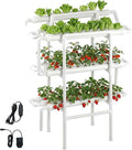 VEVOR Hydroponics Growing System Kit 3-Tier 90 Sites UPVC Pipe Hydroponic Grow Kit with Timed Irrigation Sun &amp Light Blocking Pipes Indoor Home Garden Vegetable Planting Grow Kits for Fruit Her
