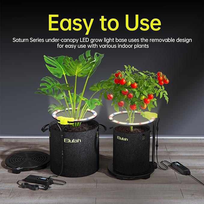 Saturn720 72W Under Canopy LED Grow Light Full Spectrum Grow Lights for Indoor Plant Seeding/Veg/Bloom Adjustable Height 12''-22'' 3-in-1 Controller Plant Light for 2x4ft Indoor Growing