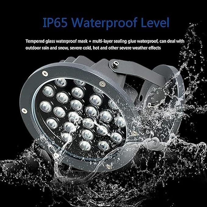 LED Beam Spotlight - Outdoor Tree Floodlights IP66 Waterproof Patio LED Spotlight 100-240V Rotatable Round Garden Landscape Light for Lawn Hotel Patio Tree Lighting(Red24W)