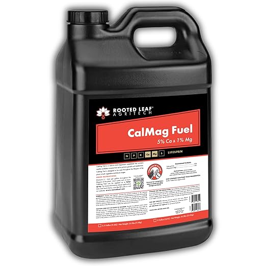 CalMag Fuel - Calcium and Magnesium Supplement with Zero nitrogen Water Soluble do not Adjust The pH for Soil Coco peat and foliar Spray - 2.5 Gallon