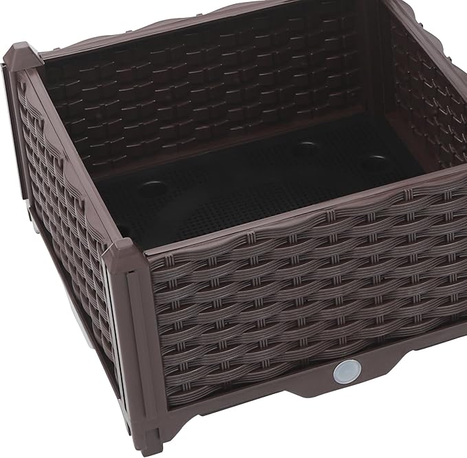 Planter Raised Bed 44.49x15.35x21.85in Outdoor Elevated Planter Garden Box Deep Root Raised Garden Bed for Vegetable Flower Herb Outdoor Standing Planter Beds Gardening Kit (Brown)