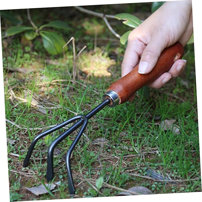 4pcs Gardening Hand Tool Set with Mini Trowel Narrow Extended Shovel Dual-use Hoe and Rake and Three-Prong Cultivator for Planting and Soil Digging in Garden and Patio