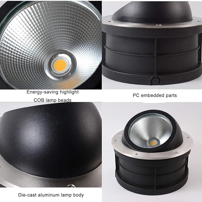 Adjustable IP67 Waterproof Recessed LED Outdoor Spotlight for Illuminating Palm Trees and Stone Walls