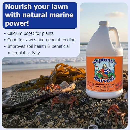 Neptune’s Harvest Organic Crab &amp Lobster Shell Multi-Purpose Liquid Fertilizer (2-0-2) - 1 Gallon Bottle - Rich in Nutrients Soil Fertilizer - Plant Food for Lawns Gardens and Vegetables