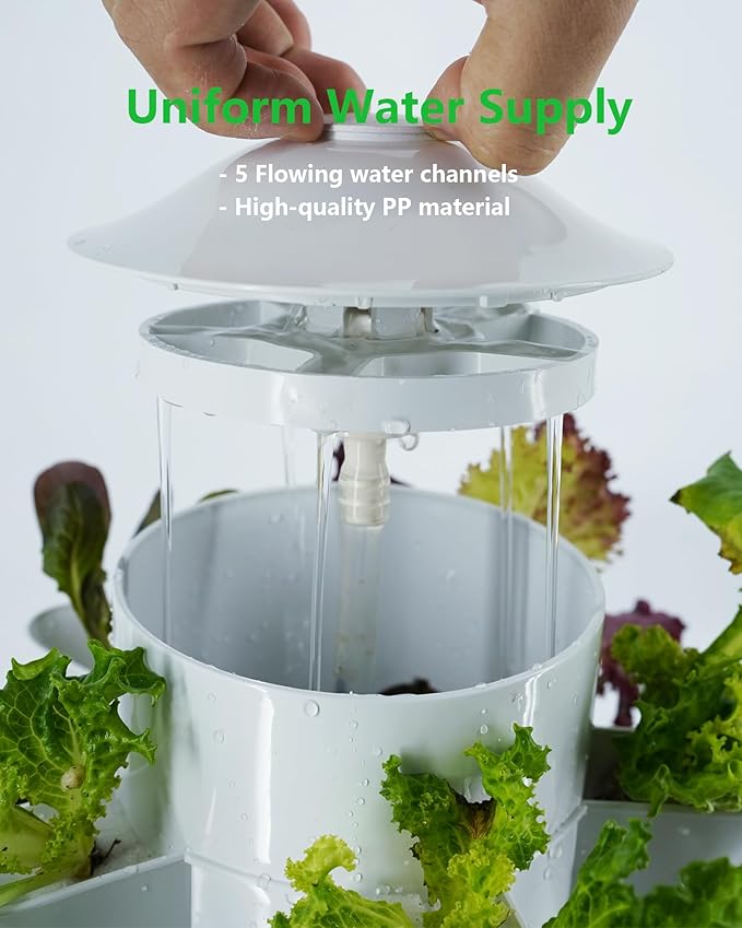 Hydroponic Tower Growing System45 Pods Vertical GardenSuitable for Indoor and Greenhouse Grow Herbs and VegetablesHouseplant Farming with Water Circulation and Automatic Timer