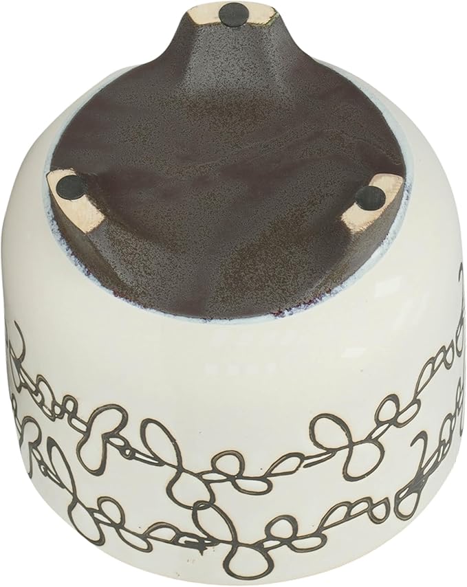 S2 Ceramic 68 Scribble Footed Planter Beige