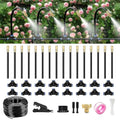 50FT Drip Irrigation System for Garden – Automatic Watering Kit with Solid Brass Metal Connectors 360° Bendable Tubing &amp16 Adjustable Nozzles for Greenhouse Lawn Yard &amp Plants