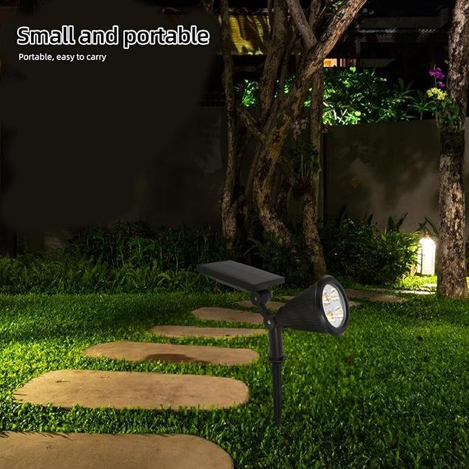 Solar Spotlights Outdoor 4led Warm Light Solar Garden Lights Waterproof Landscape Lighting with 3 Modes for Yard Pathway and Patio