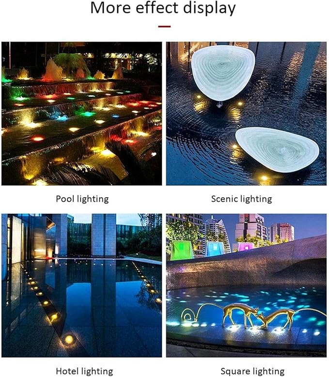 4PCS 1W Ground LED Landscape Lights Outdoor Buried Lights IP67 Waterproof Underground Buried Lamp Outdoor LED Ground Spotlight for Driveway Deck Step Lighting Decoration (Yellow 1w (24V)) (Blue