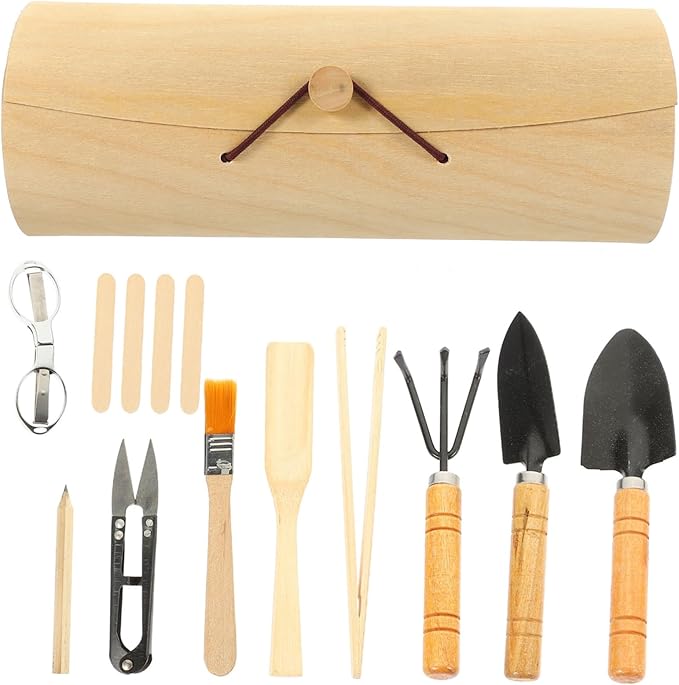 Garden Tool Set with Ergonomic Handles Portable Lightweight Gardening Kit for Indoor Outdoor Plants Bonsai Succulents and Vegetable Transplanting Digging Loosening Accessories