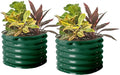 17 Tall Herb Raised Garden Bed for Basil Lavender Sages 24 Wide Round Fruit Tomato Planter Box for Gardening Blueberries Figs Flower Metal Pot Container for Rose Twin Pack British Green