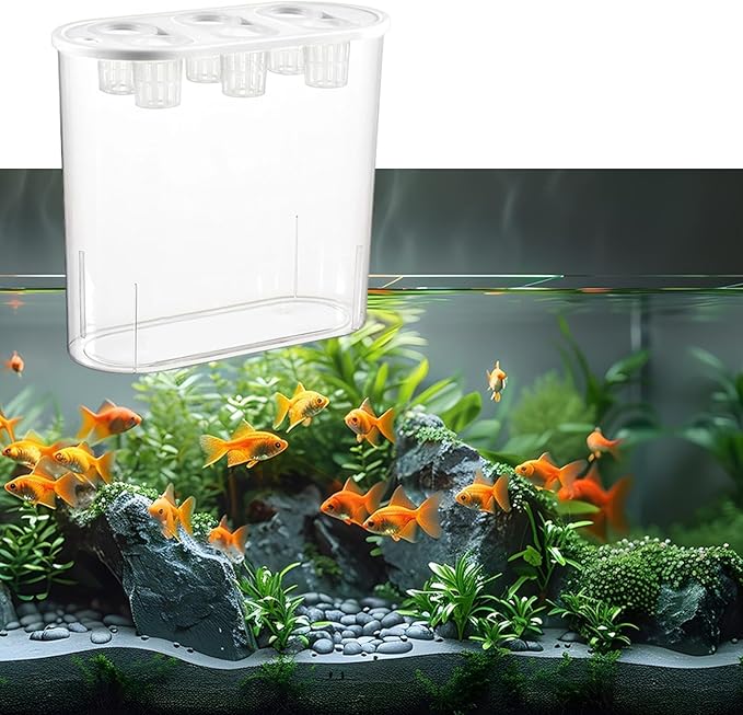 MYCENSE Hydroponics Grower Box Hydroponic System Planting Container 6 Holes Hydroponic System Growing Box for Plants and Fish White