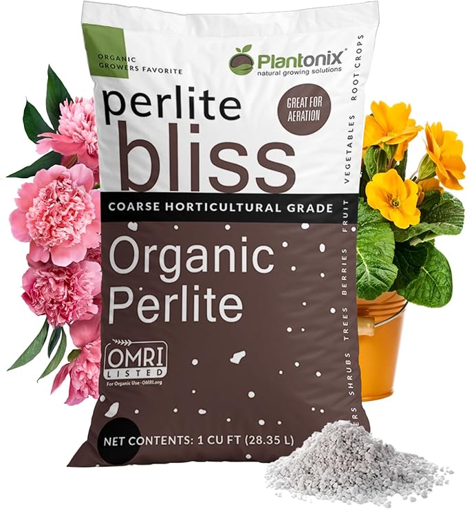 Perlite Bliss (1 Cubic Ft) - Organic Perlite for Plants Indoor Soil Amendment - Bulk Perlite for Gardening &amp Seed Starting - Mixes Easily with Potting Soil Vermiculite &amp Coco Coir for Plants