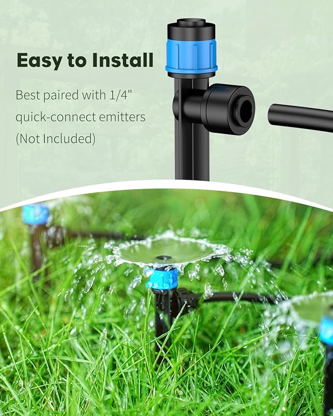 Pawfly 500 ft. 1/4 Drip Irrigation Tubing Black Distribution Tubing for Drip Irrigation System Polyethylene Drip Line Drip Irrigation Hose Tube for Quick-Connect Drip Irrigation Emitters