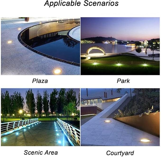 4PCS Underground Light LED - 3W Outdoor Spotlight Ultra-Thin Recessed Patio Light IP67 Waterproof Landscape Lights Built-in Floor Lamp for Sidewalk/Garden(Blue12V)