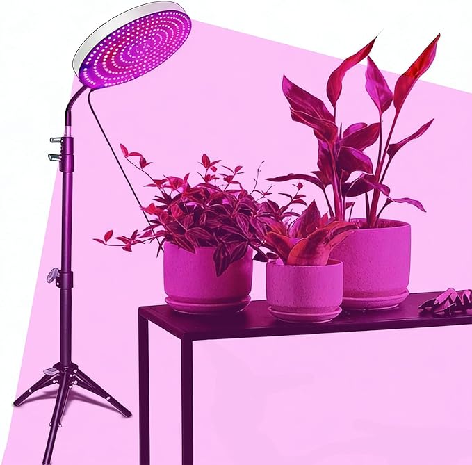 Grow Lights for Indoor Plants Full Spectrum Grow Plant Lamp with Stand for Bonsai Tree Flowers VegetablesSeed StartingAdjustable Tripod (Circular Light Tripod)
